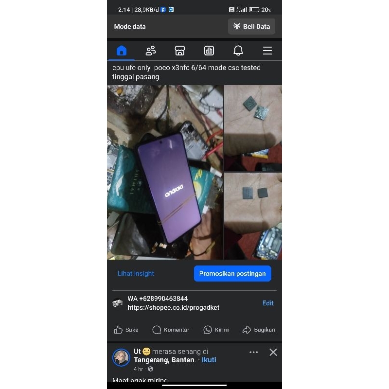 cpu ufs poco x3nfc only bahan