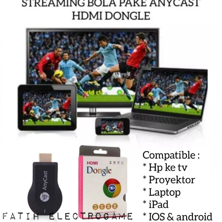 SCREEN MIRRNG HP KE TV LEDLCD ANYCAST DONGLE ALAT UNTUK MENYAMBUNGKAN MENGHUBUNGKAN SEBAGAI PENYAMBU