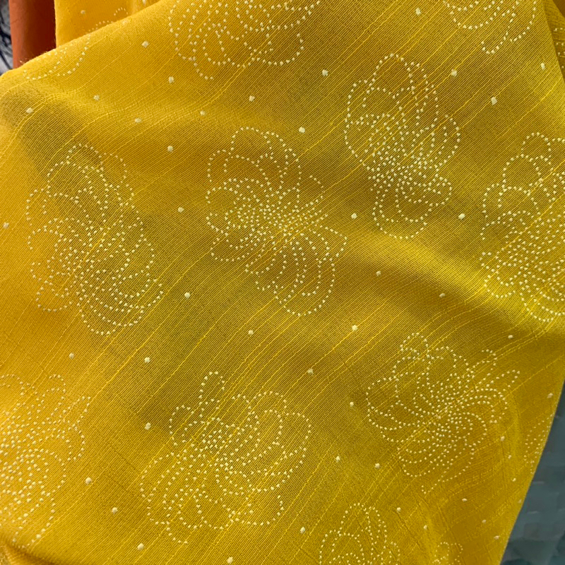 kain katun antik - kain polycotton motif - kain katun poly emboss premium