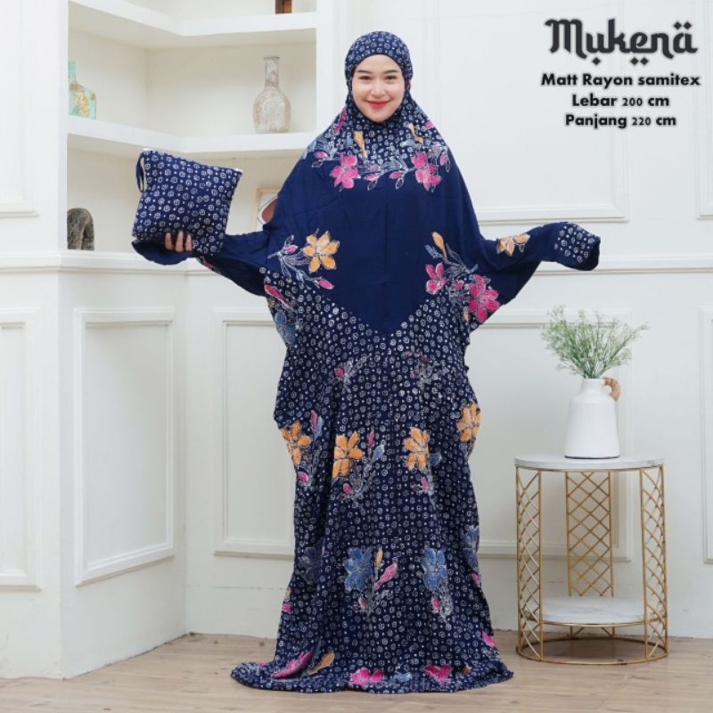 MUKENA RAYON BATIK CAP - MUKENA TERUSAN LAJURAN DEWASA