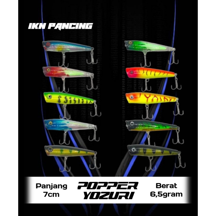 Minnow Mini Popper rep YOZURI 70F umpan casting ultralight