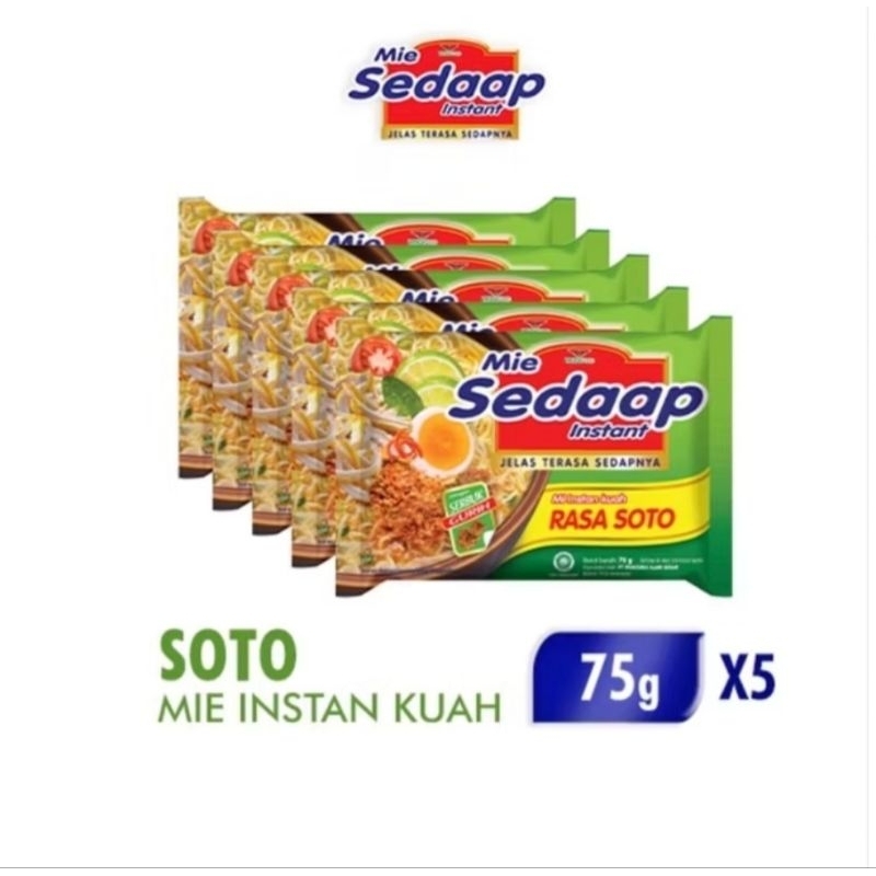 

sedap mie instan soto isi 5 pcs 75gr