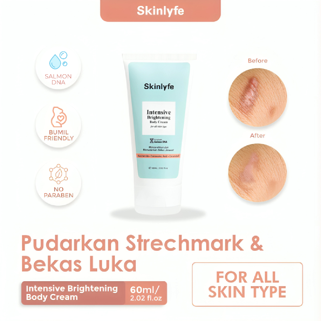 Skinlyfe Penghilang Bekas Luka Menahun Cream Bekas Koreng Cacar Penghilang Strechmark Bopeng BPOM