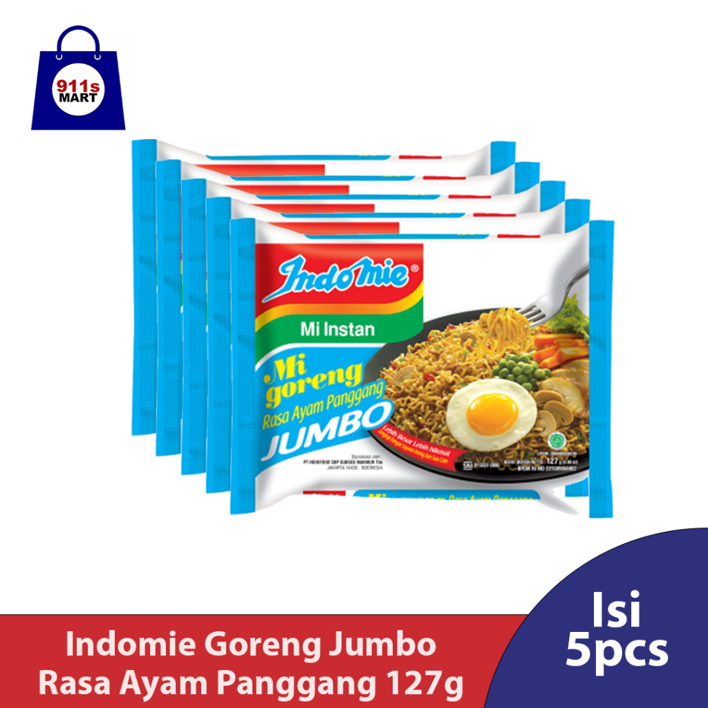 

5pcs Indomie Mi Goreng Jumbo Rasa Ayam Panggang 127g