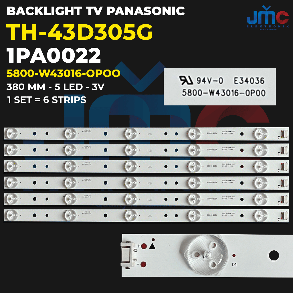 BACKLIGHT TV PANASONIC 43 Inch TH-43D305G 5800-W43016-OPOO