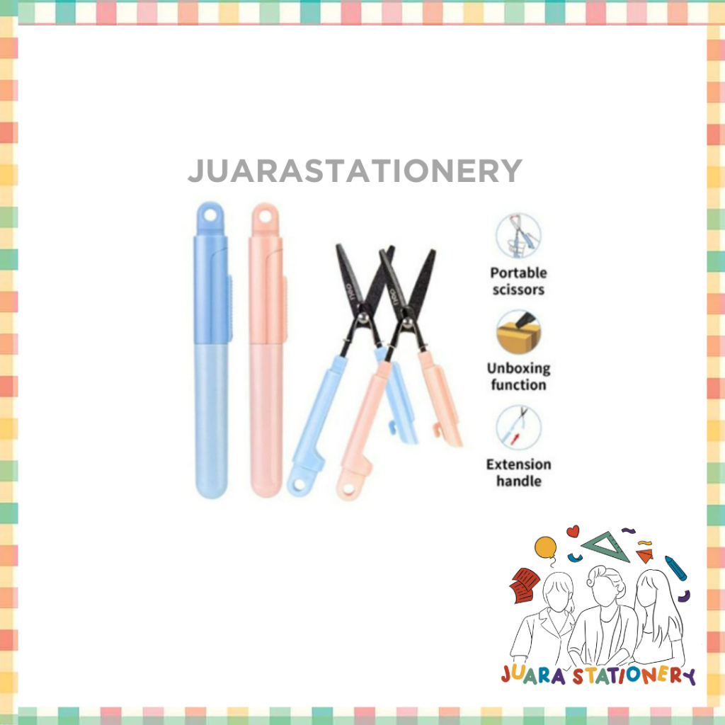 

Deli Portable Scissors Gunting Portabel Warna Pink Biru 77761