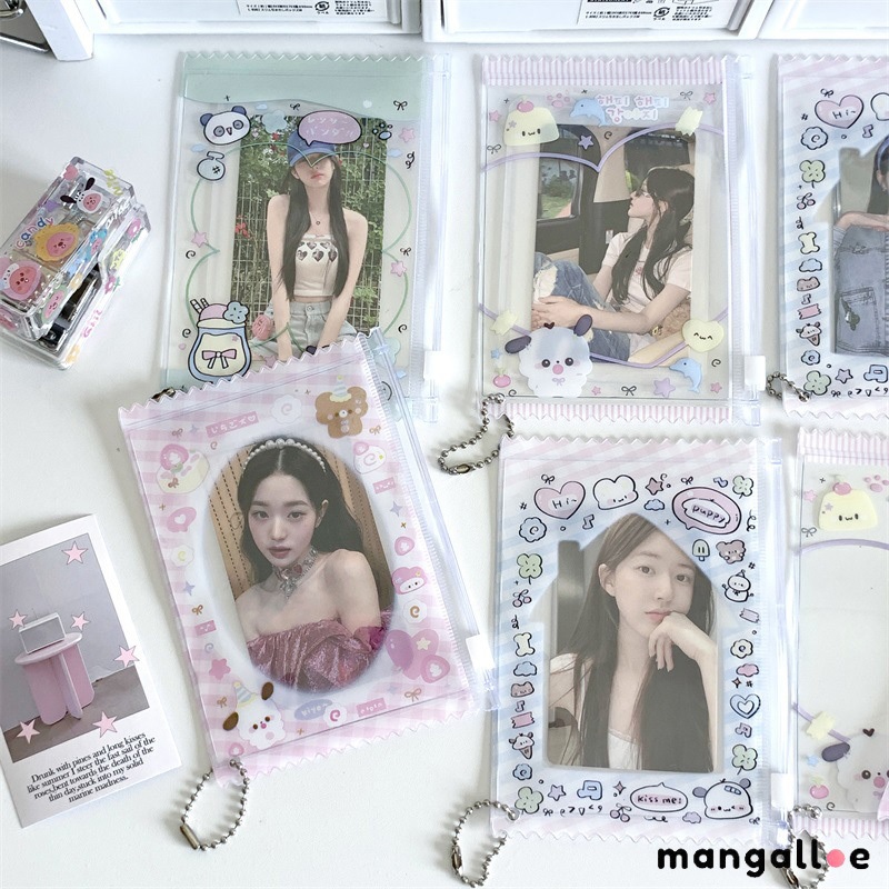 

[COD] Cahol PVC Ziplock Pouch Photocard KPOP /Tas ritsleting 3 inci Tas penyimpanan Polaroid Tempat kartu liontin modis -MG
