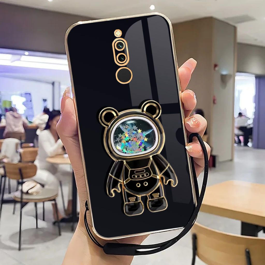 Case Xiaomi Redmi 8 8A Pro Casing Terbaru Softcase Stand Holder Astronot Luxury Plating