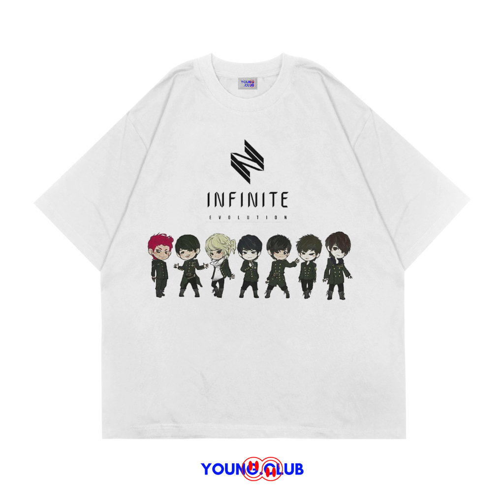 YOUNG.CLUB | KAOS BAJU INFINITE EVOLUTION | T-SHIRT OVERSIZE PUTIH STYLE Y2K VINTAGE BOOTLEG GRUNGE 