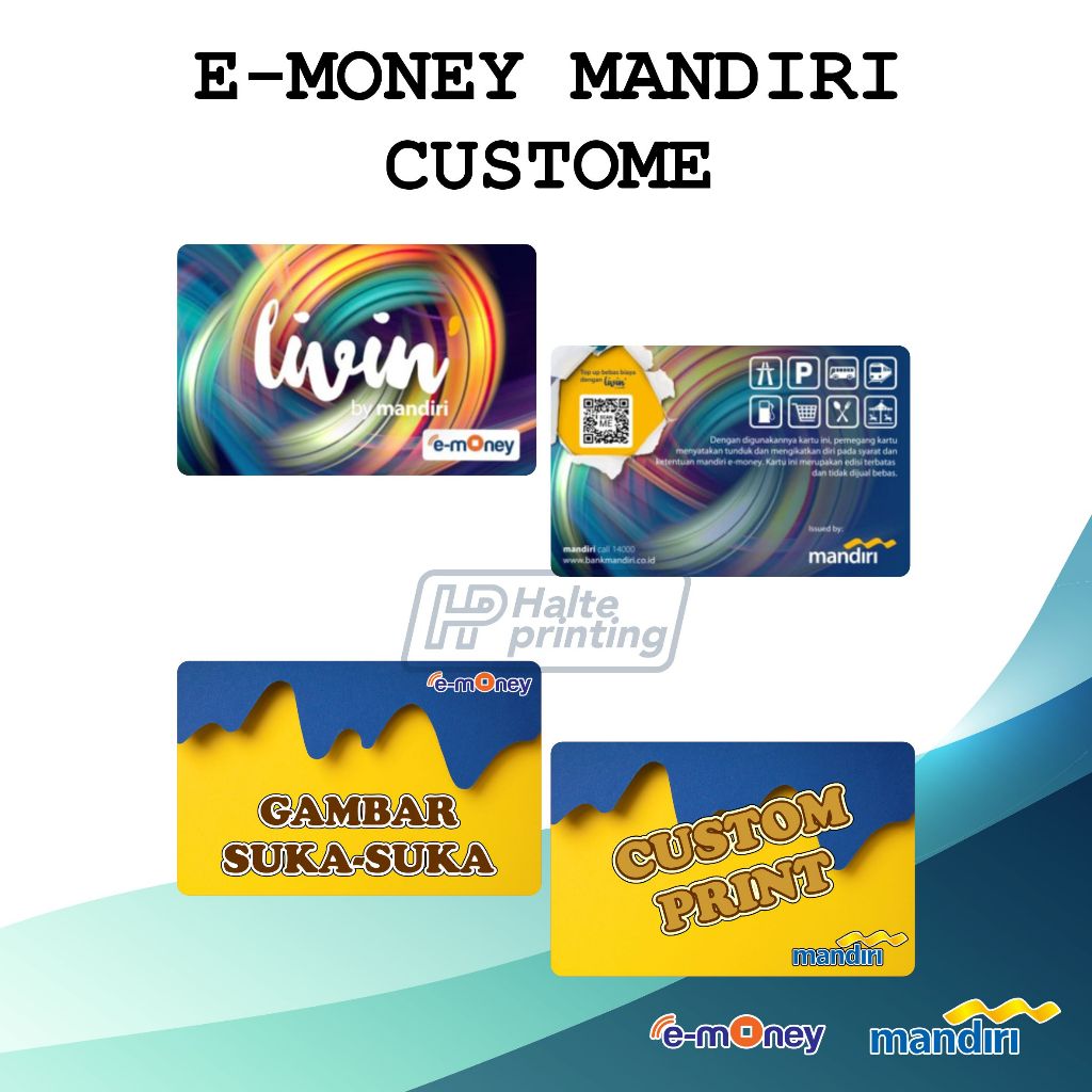 E-MONEY MANDIRI /Custom Print/E-TOLL/E-Money/ Cetak Kartu/Custom Card/kartu Parkir