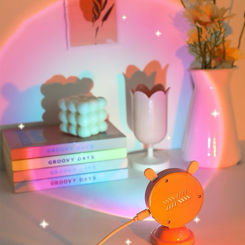 Lamp Home Room proyektor Lampu Sunset Aesthetic Efek Matahari Lampu Matahari Sunset Lamp Lampu Tidur