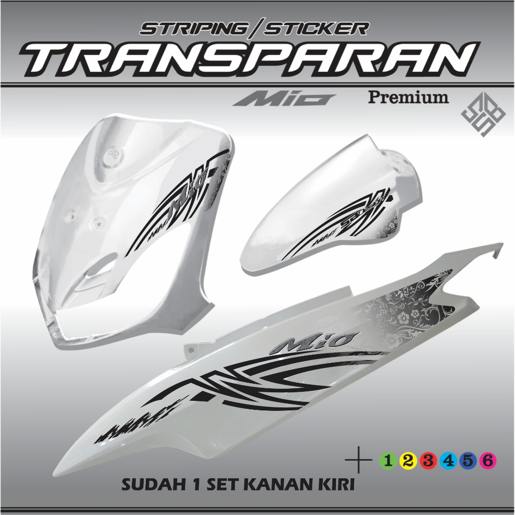 STRIPING custom TRANSPARAN MOTOR YAMAHA MIO LAMA SPORTY SIMPEL STIKER