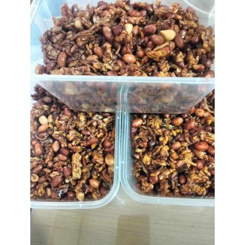 

Kacang Teri Tempe Rasa Pedas manis daun jeruk 500gr