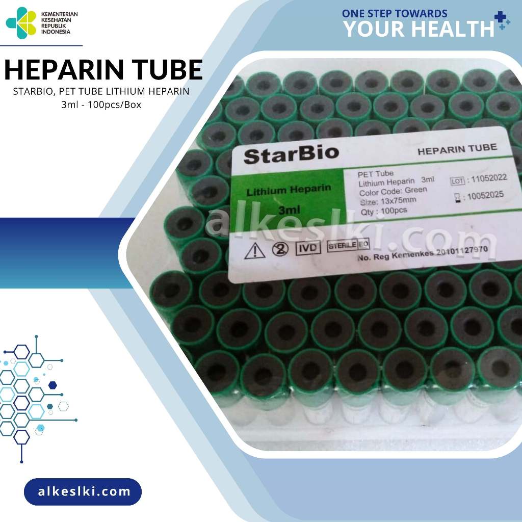 PET TUBE LITHIUM HEPARIN 3ml - 100pcs/Box, STARBIO