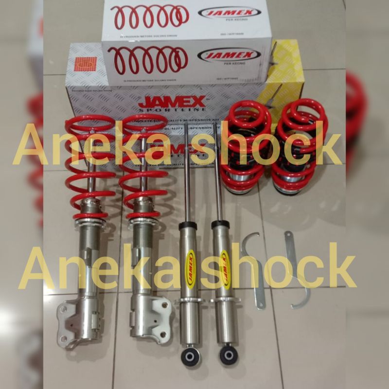PAKET SHOCK JAMEX COILOVER ADJUSTABLE HONDA MOBILIO DEPAN & BELAKANG ORIGINAL