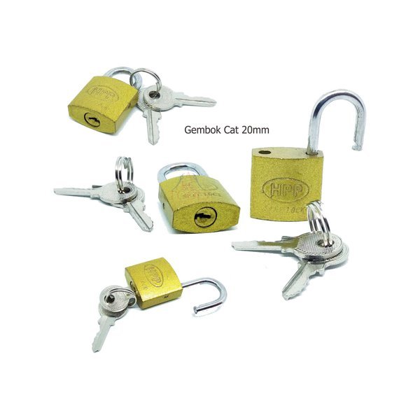 Gembok Kecil Kuning Untuk Tas / Kunci Koper Ukuran 20 mm 20mm