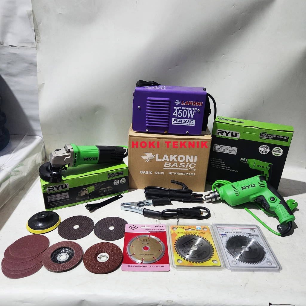 Paket Mesin las 450 Watt Lakoni Basic 124ix