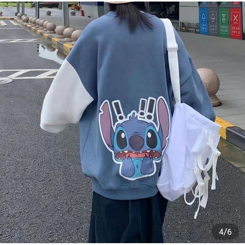 Jaketin Aja - Sweater Big Size ( S - 6XL ) STITCH HALLOWEEN Crewneck Mix Warna Jaket Pria Wanita Jum