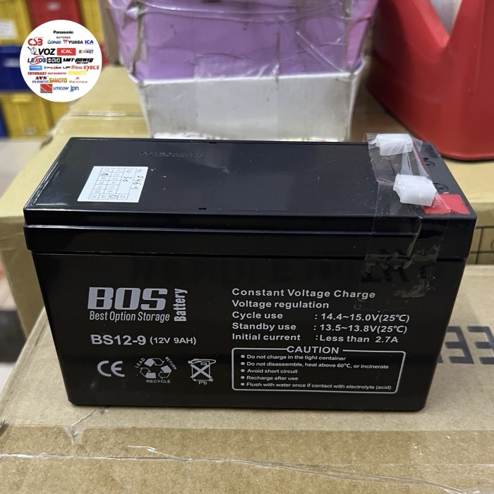 Accu aki baterai battery kering persamaan Leoch DJW12-9.0 12v 9Ah merk BOS