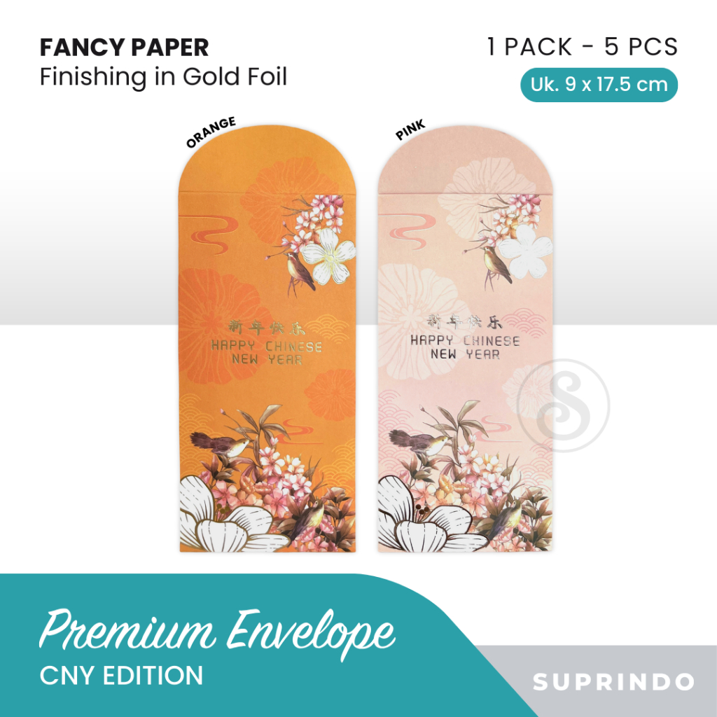 

(5 PCS) PREMIUM ANGPAO CHINESE NEW YEAR/IMLEK UKURAN 9 x 17.5 cm