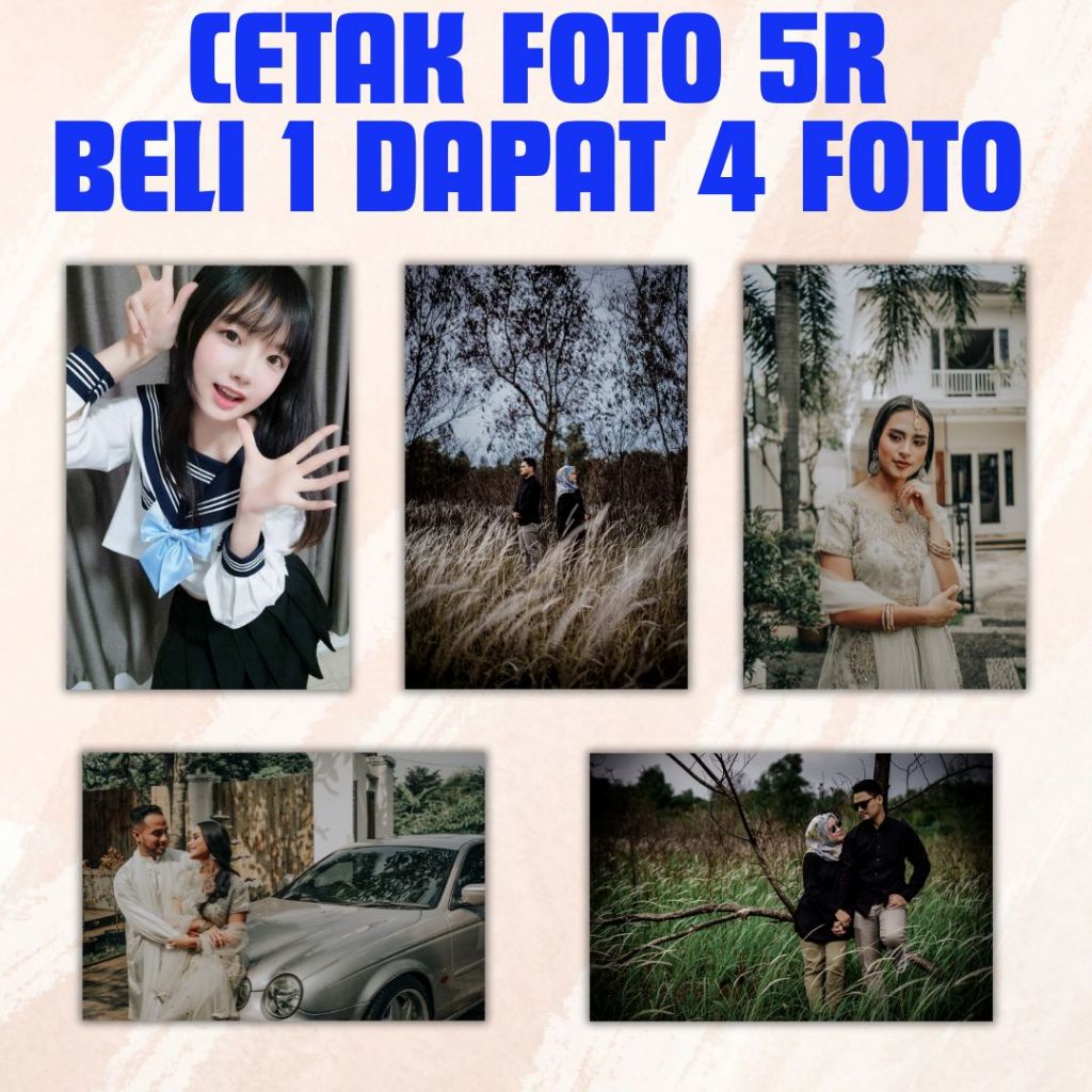 Cetak foto 5R Beli 1 Dapat 4 Foto