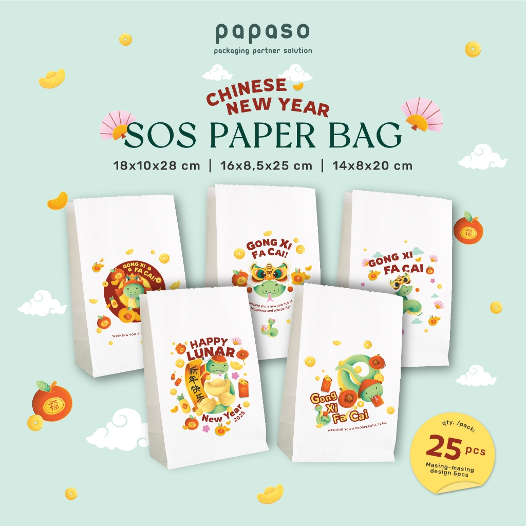 

Paper Bag SOS CNY / Kantong Kertas SOS Imlek / Pacakging Imlek