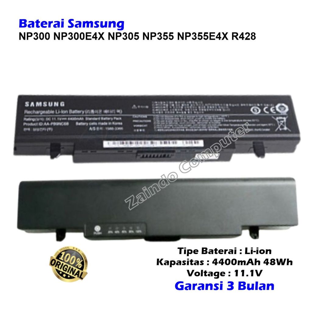 BATERAI SAMSUNG NP300 NP300E4X NP305 NP355 NP355E4X R428 NP300E NP300V NP305E NP305V NP355E NP355V E