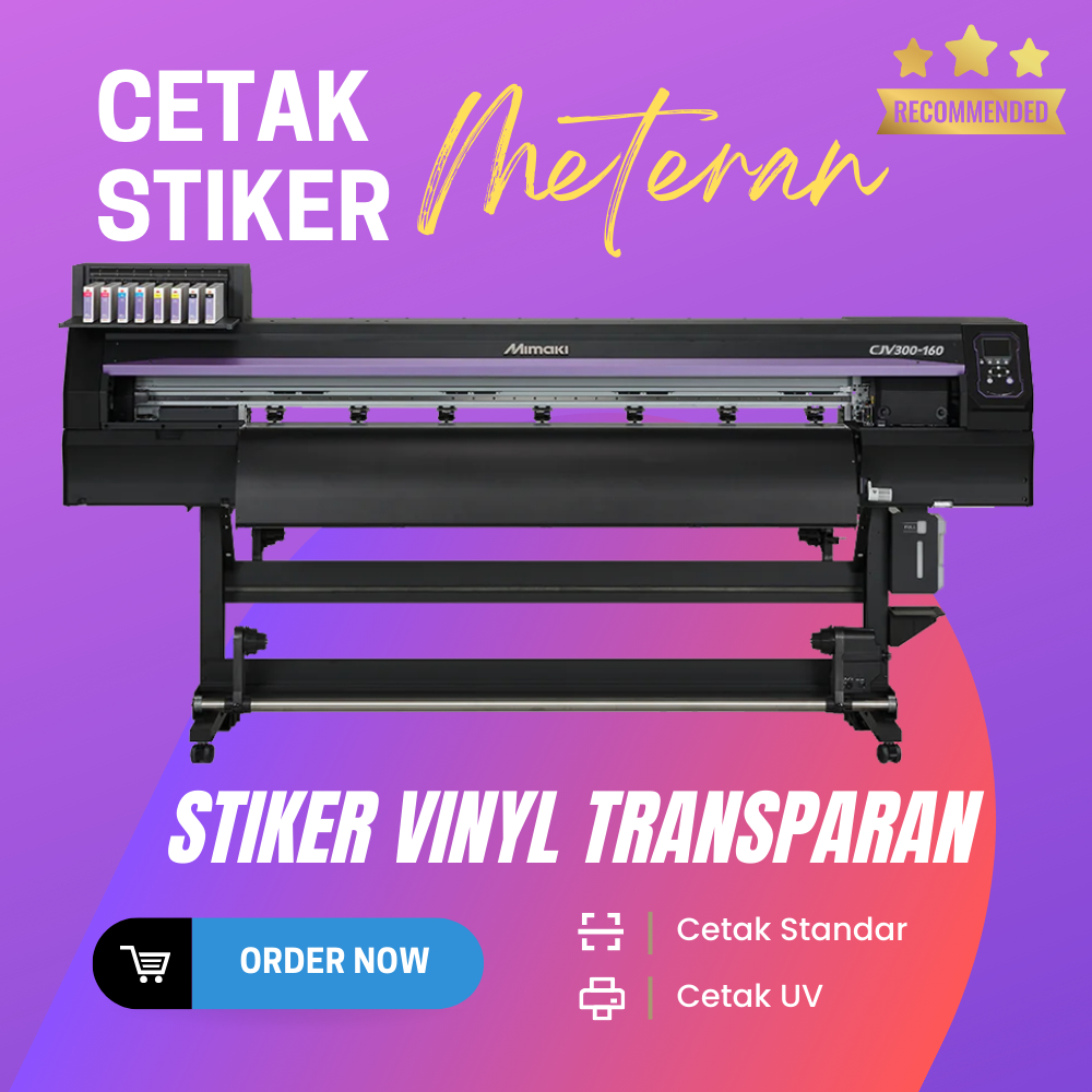 Cetak Stiker Vinyl Meteran TRANSPARAN - Cetak Stiker vinyl Transparan UV dan Standar