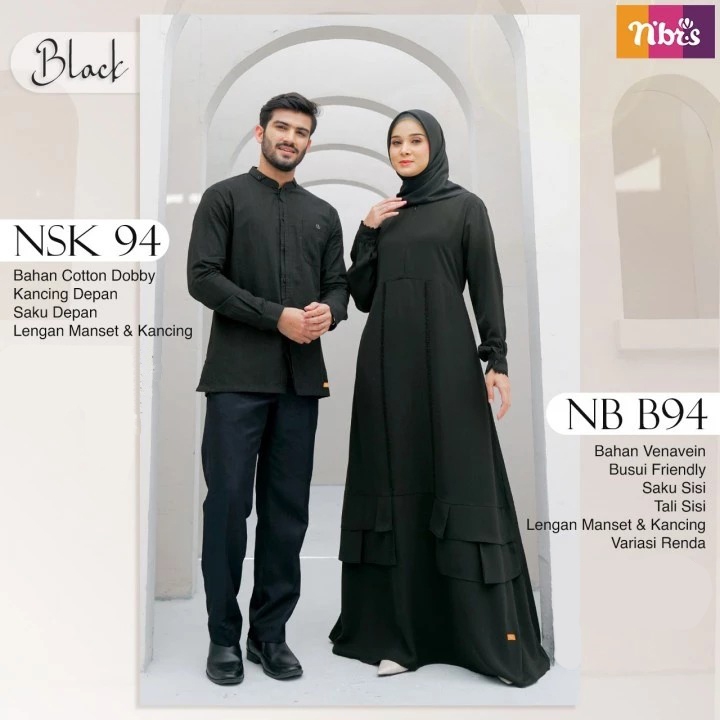 Nibras Baju Couple Pasangan NSK NB Fashion Muslim Couple Pasangan Kekinian