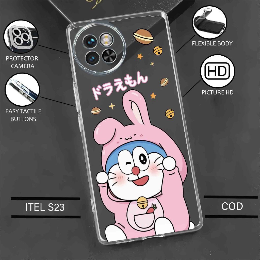 Case ITEL S23 Terbaru - Casing Itel S23 - Softcase karet motif gambar ( DOROMON ) - Kesing Hp - Sili
