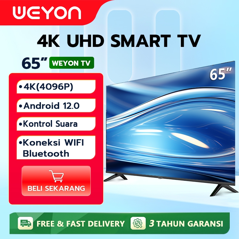 Weyon Smart TV Android 65 Inch 50 Inch 55 Inch TV Smart 4K UHD Televisi LED-Dolby Audio -Bluetooth C