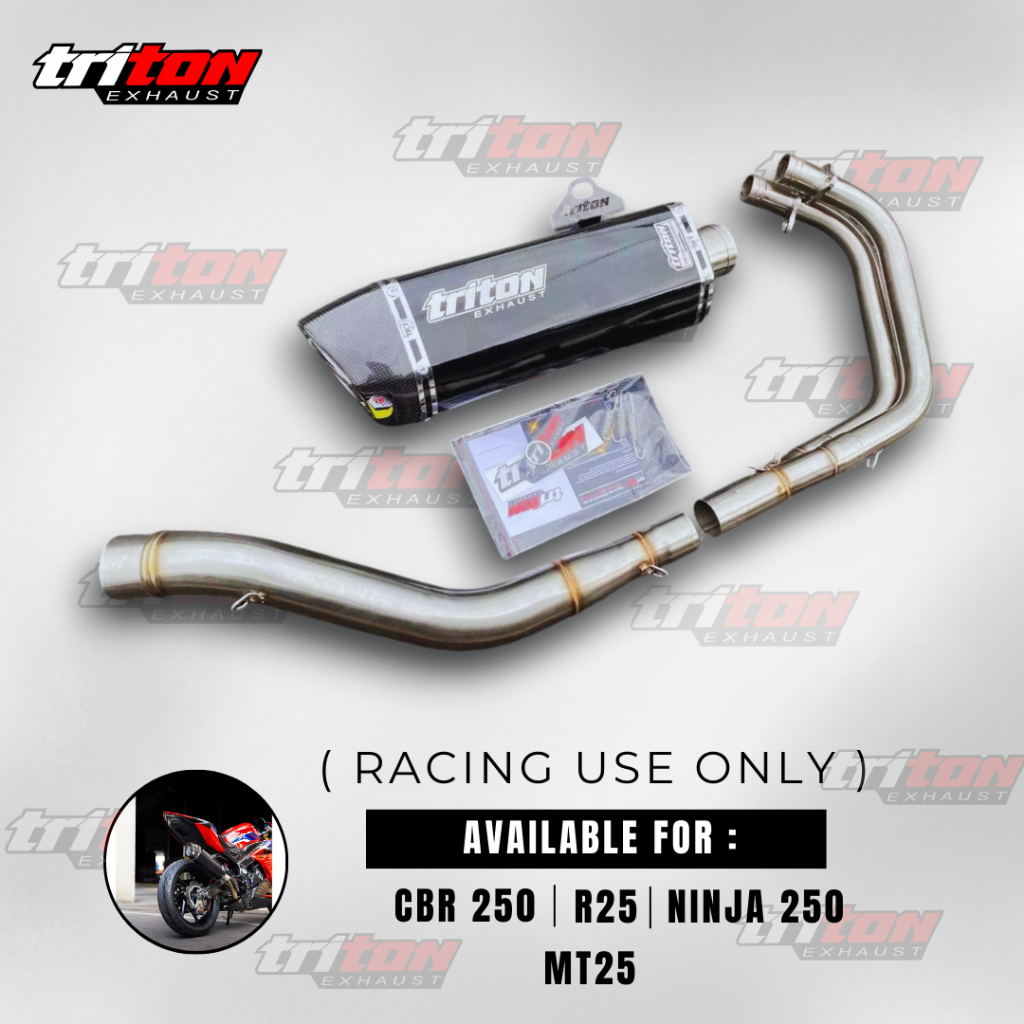 Knalpot Ninja 250 Fi, Ninja 250 Karbu, Cbr250, Mt25, R25 Original Triton Type Neuro Bas Adem Peredam
