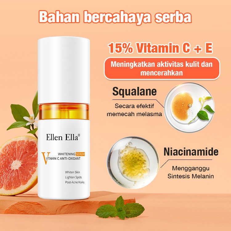 Ellen Ella Whitening Serum Vitamin C Anti-Oxidant 30 ml Brightening And Moisturizing - Sertifikasi B
