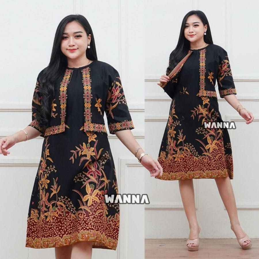 Dress batik kirana DRESS ELEGAN ATASAN WANITA