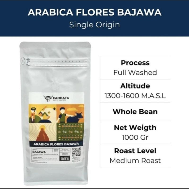 

Arabica Flores Bajawa Specialty Coffee-1000 Gram-Faobata Coffee