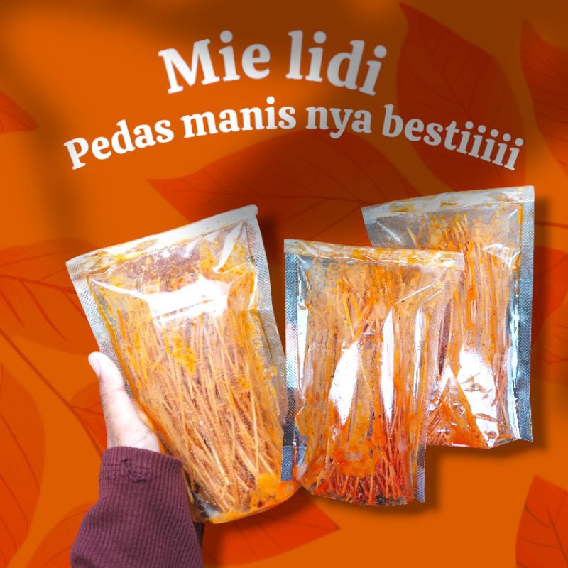 

mie lidi pedas manis home Made berat 120g per pcs