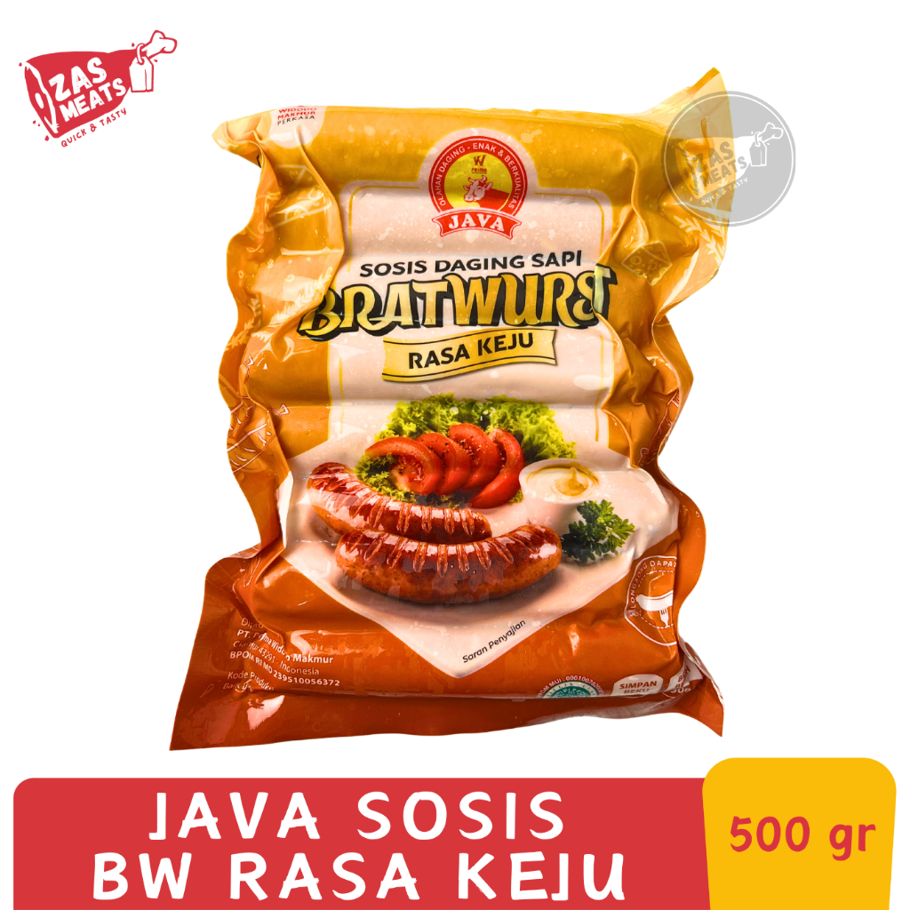 

JAVA SOSIS SAPI RASA KEJU 500GR | Java Sosis Bratwurst BW Cheese 500 gram | Sosis Bakar Jumbo Isi 8 pcs