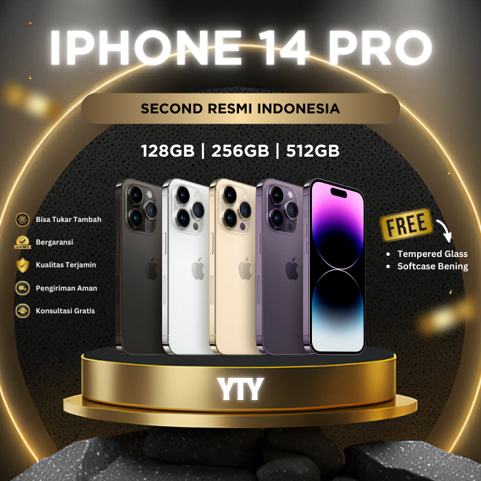 Resmi | iPhone 14 Pro 128GB 256GB 512GB Second Garansi iBox Indonesia