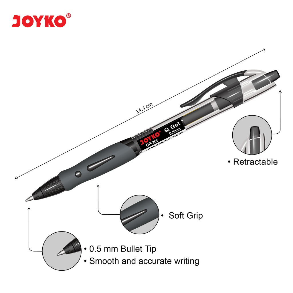 

Pulpen / Bulpen / Bullpoint / Pena gel cetekan 0.5mm JOYKO