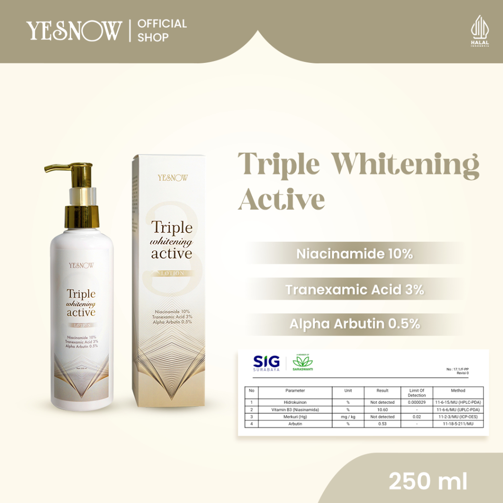 Yesnow Triple Whitening Active Lotion - Hand Body Lotion