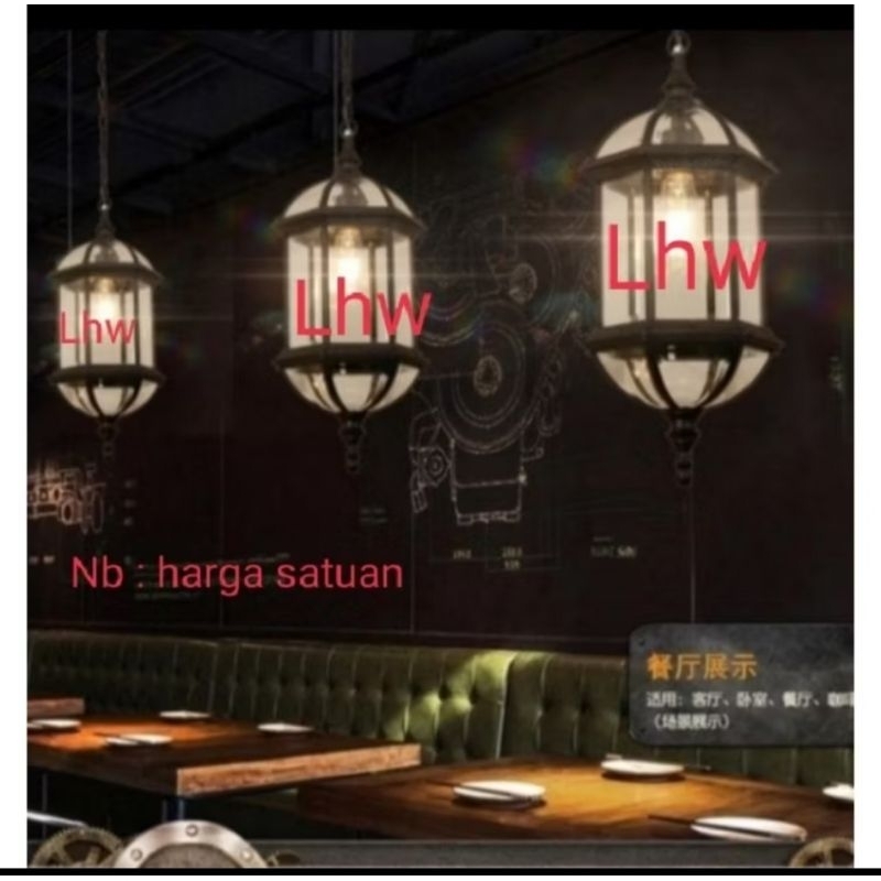 Lampu hias gantung dekorasi indoor outdoor teras, cafe, taman 1068