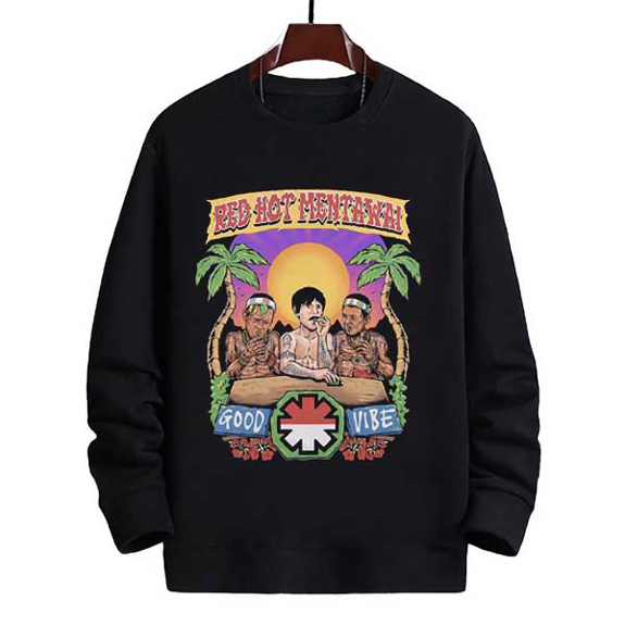 Sweater Red Hot Mentawai Good Vibe Crewneck Cotton Fleece Red Hot Chili Peppers - RHCP BAND