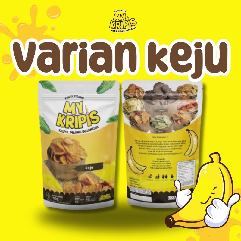 

KERIPIK PISANG KEJU/MY KRIPIS/NON MSG/CEMILAN/SNACK