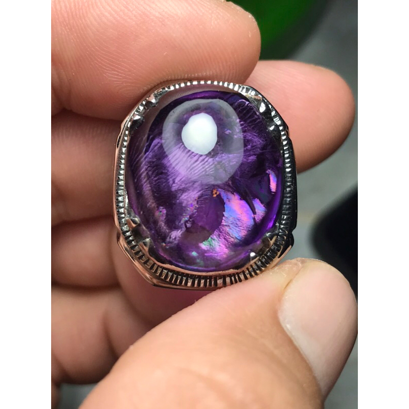 natural kecubung ungu pelangi super cakep cristal