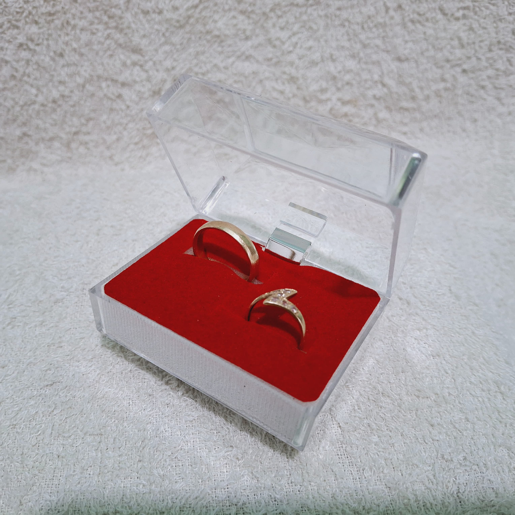 Kotak Cincin Akrilik 2 Cincin/Kotak Cincin Couple