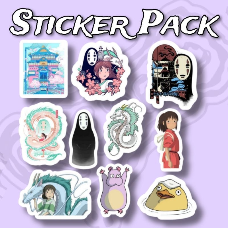 

Sticker Spirited Away Anime Ghibli Pack isi 10 Pcs vinyl waterproof
