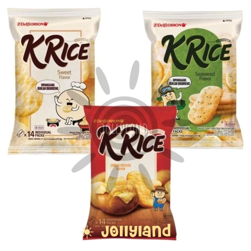 

‼️MURAH‼️ Delfi Orion K'Rice Crackers Beras 14P (isi 14) Rasa Sweet & Seaweed & Cheese Potato EXP LAMA