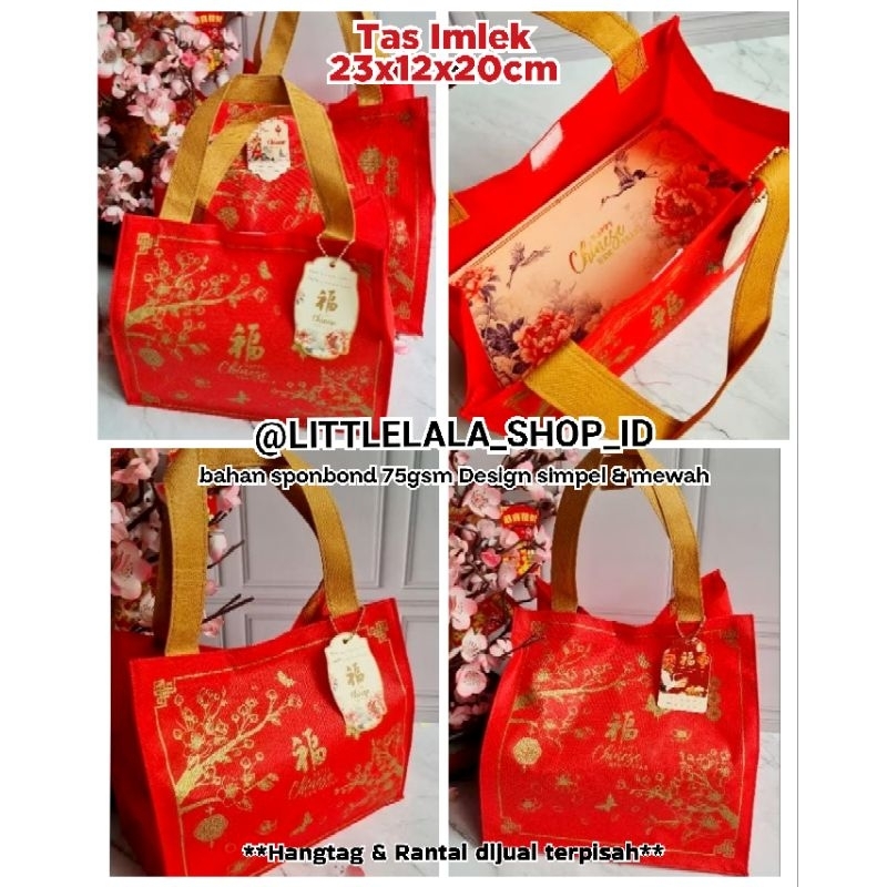 

Tas Kotak Kue Imlek 23x12x20 Goodie Bag imlek bahan sponbond 75gsm warna merah gold hampers bag imlek HOK Fu cod pekanbaru