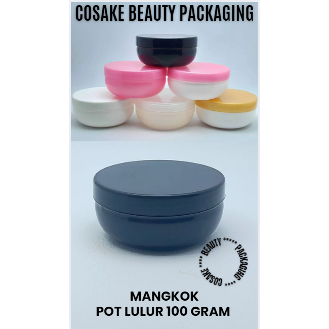 Pot Lulur 100 Gr Mangkok Hitam Series / Pot Lulur / Pot Plastik / Cosmetic / Pot / Lulur / Pot 100 G