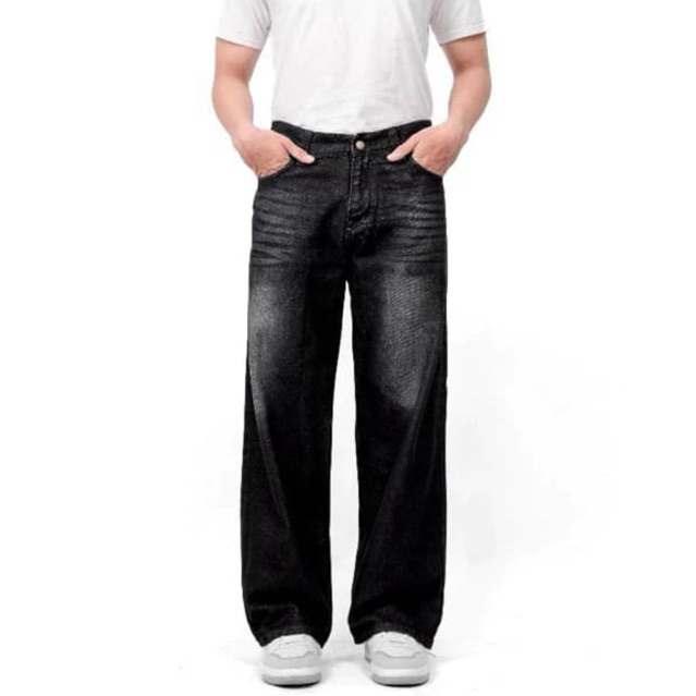 Celana Baggy Jeans Pria Panjang Skena Celana Loose Pants Pria Gombrong Baggy Jeans Wide Leg